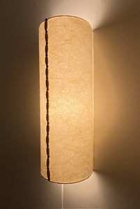 Applique longue papier japonais et cordon de perles en bois