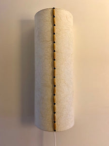 Applique longue papier japonais et cordon de perles en bois